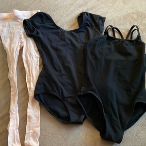 Lot of Capezio child size medium leotards and tights